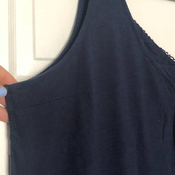 Maurices Navy Blue Lace Accent Tank Top - Picture 6 of 8